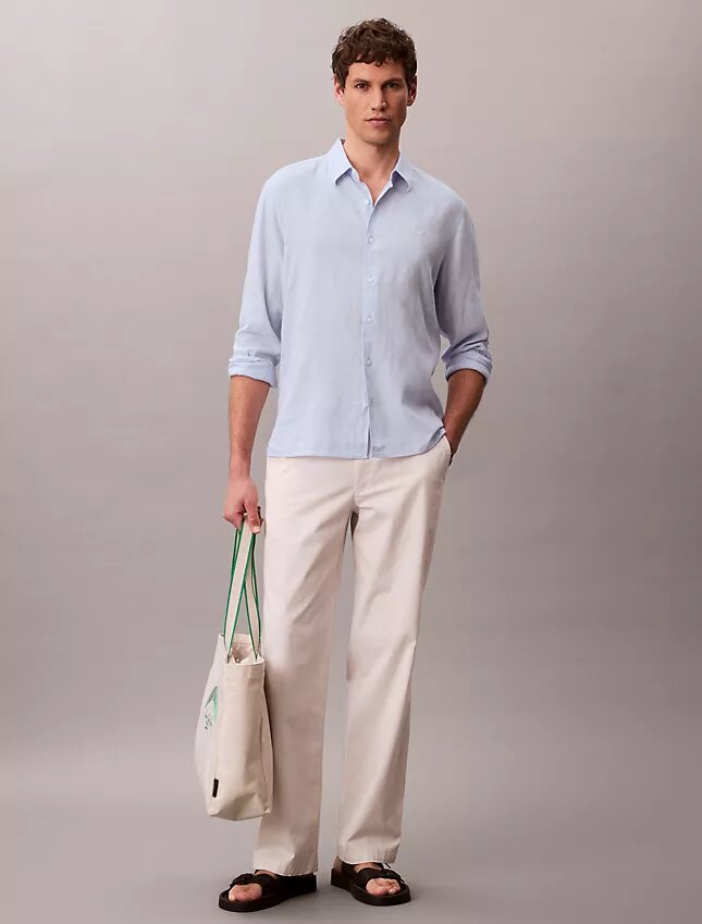 Solid Linen Blend Classic Shirt Solid Linen Blend Classic Shirt