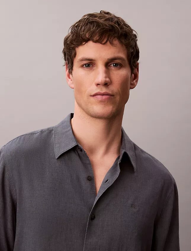 Solid Linen Blend Classic Shirt Solid Linen Blend Classic Shirt
