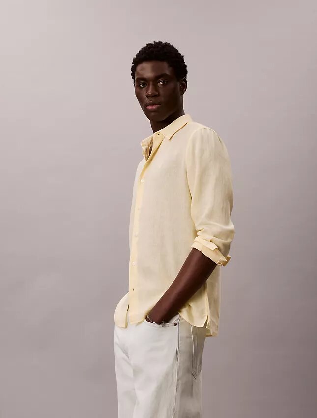 Solid Linen Blend Classic Shirt Solid Linen Blend Classic Shirt