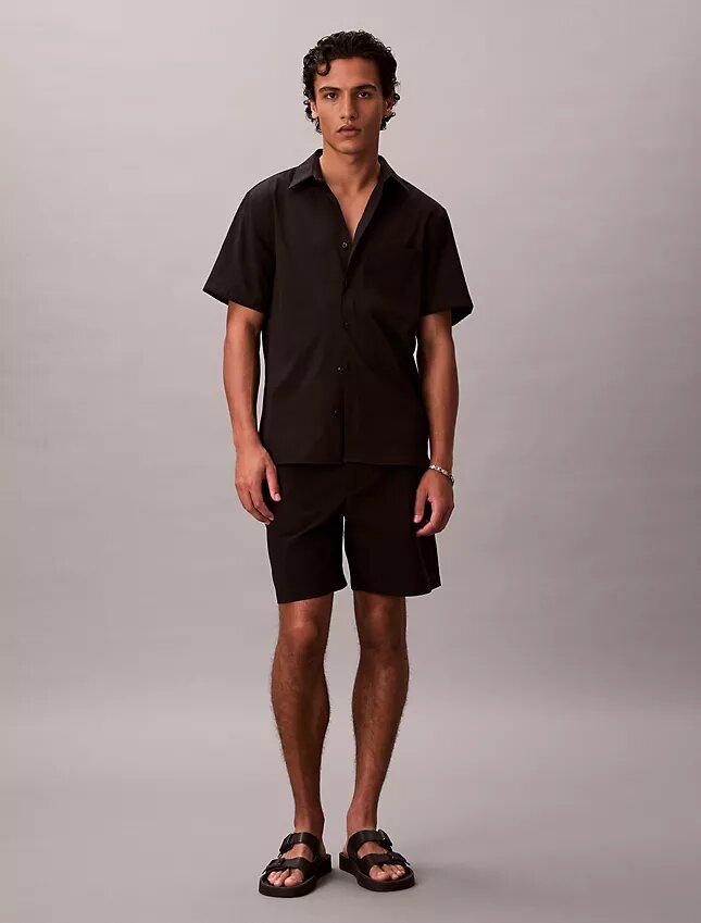 Solid Seersucker Classic Button-Down Shirt Solid Seersucker Classic Button-Down Shirt