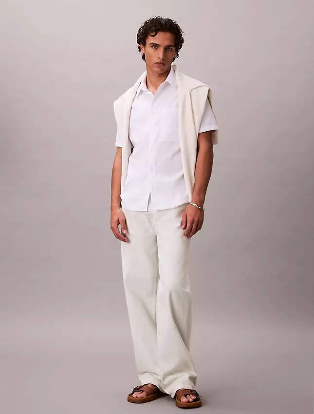 Solid Seersucker Classic Button-Down Shirt Solid Seersucker Classic Button-Down Shirt