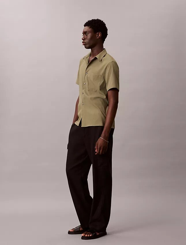 Solid Seersucker Classic Button-Down Shirt Solid Seersucker Classic Button-Down Shirt