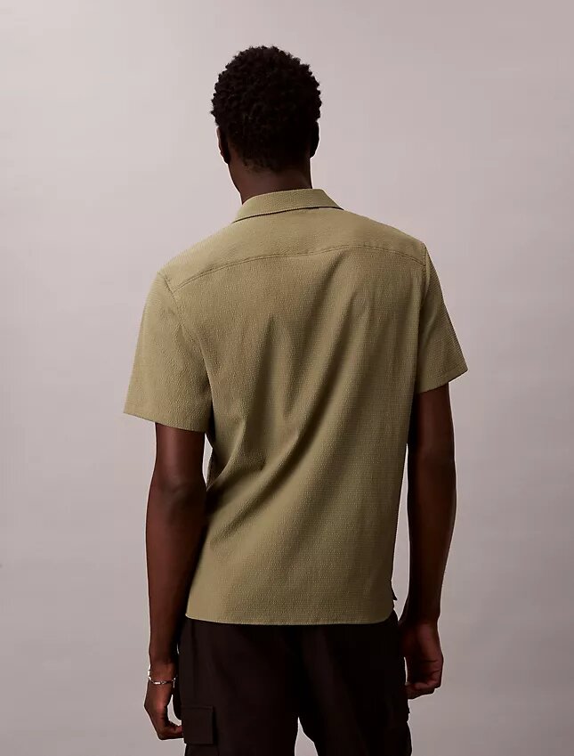 Solid Seersucker Classic Button-Down Shirt Solid Seersucker Classic Button-Down Shirt