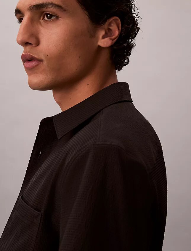 Solid Seersucker Classic Button-Down Shirt Solid Seersucker Classic Button-Down Shirt