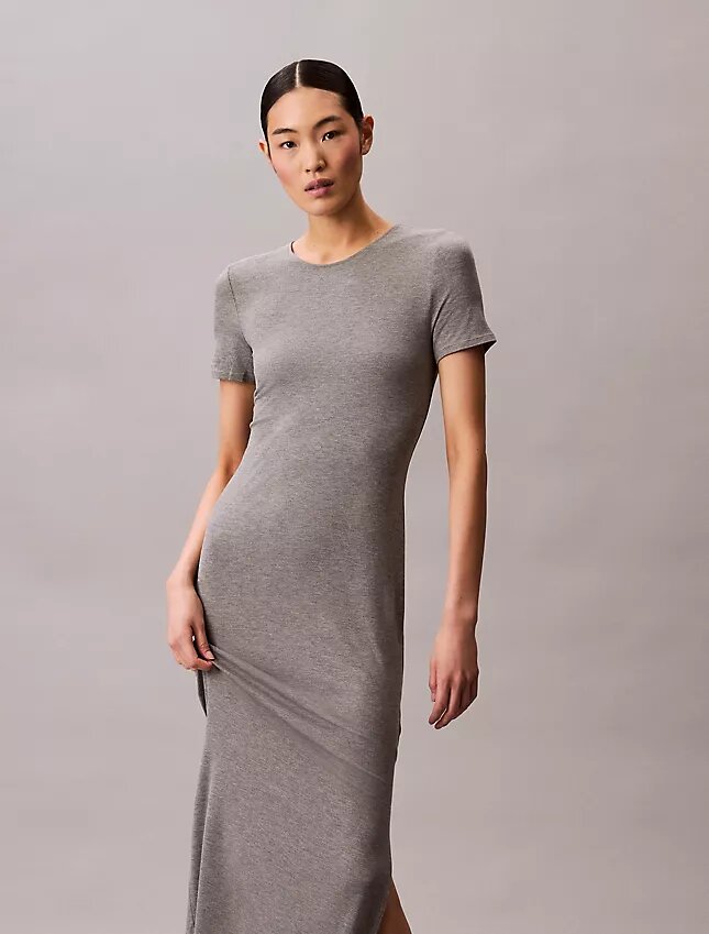 Solid Stretch Slim Midi Dress Solid Stretch Slim Midi Dress
