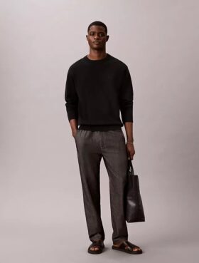 Straight Chambray Pull-On Pants Straight Chambray Pull-On Pants