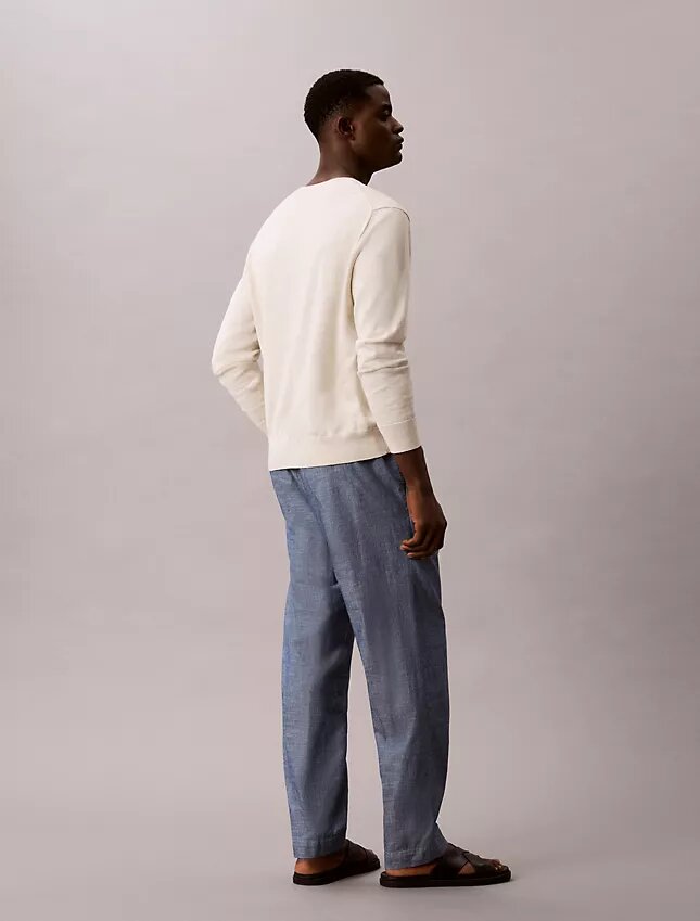 Straight Chambray Pull-On Pants Straight Chambray Pull-On Pants