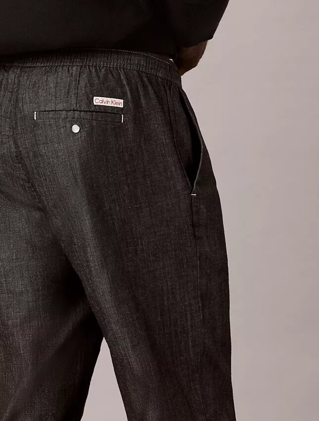 Straight Chambray Pull-On Pants Straight Chambray Pull-On Pants