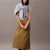 Stretch Satin Midi Skirt