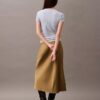 Stretch Satin Midi Skirt