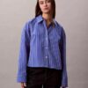 Stripe Cropped Boxy Button-Down Shirt Stripe Cropped Boxy Button-Down Shirt