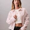 Stripe Cropped Boxy Button-Down Shirt Stripe Cropped Boxy Button-Down Shirt