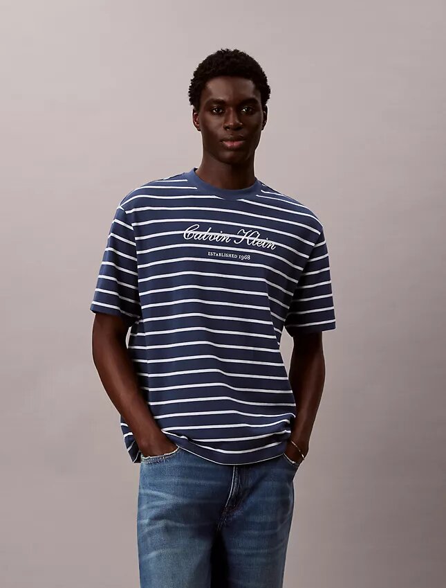 Stripe Logo Graphic Relaxed T-Shirt Stripe Logo Graphic Relaxed T-Shirt