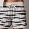 Stripe Rib Pull-On Shorts