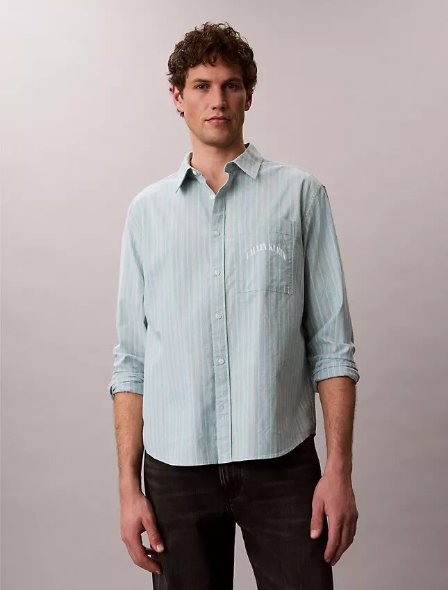 Stripe Slim Relaxed Button-Down Shirt Stripe Slim Relaxed Button-Down Shirt