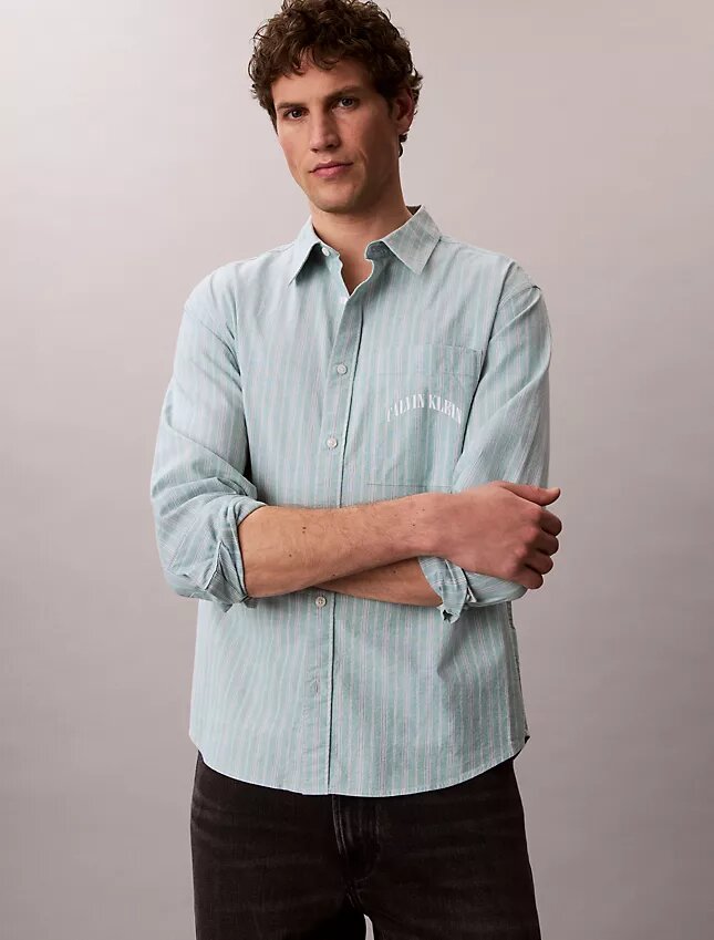 Stripe Slim Relaxed Button-Down Shirt Stripe Slim Relaxed Button-Down Shirt