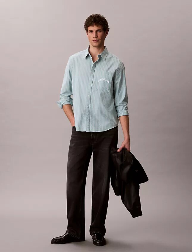 Stripe Slim Relaxed Button-Down Shirt Stripe Slim Relaxed Button-Down Shirt