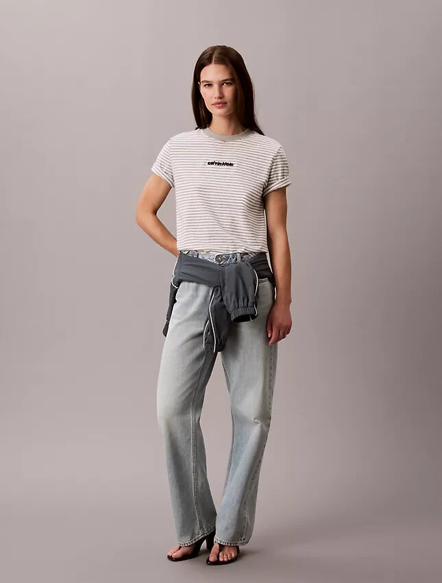 Striped Ck Logo Tee Striped Ck Logo Tee