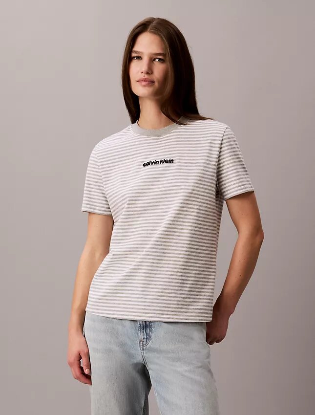 Striped Ck Logo Tee Striped Ck Logo Tee