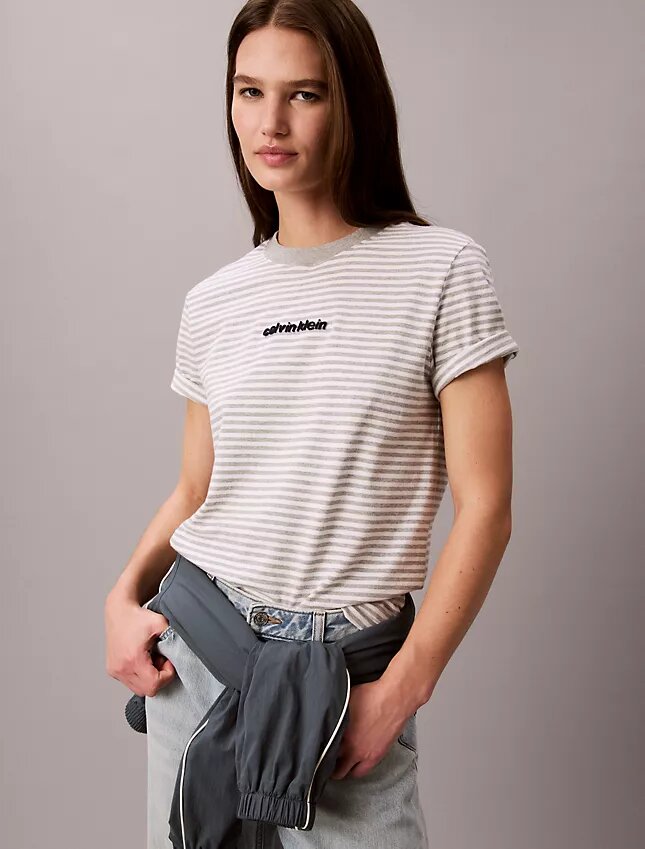Striped Ck Logo Tee Striped Ck Logo Tee