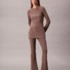 Tailored Knit Flared Pull-On Pants