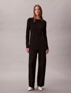 Tailored Knit Slim Tunic Top