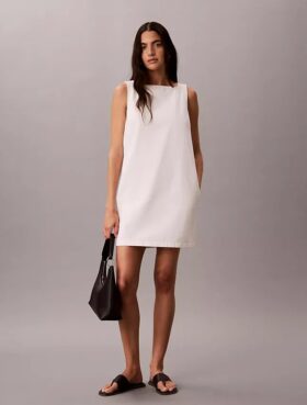 V-Neck Denim Shift Dress