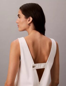 V-Neck Denim Shift Dress