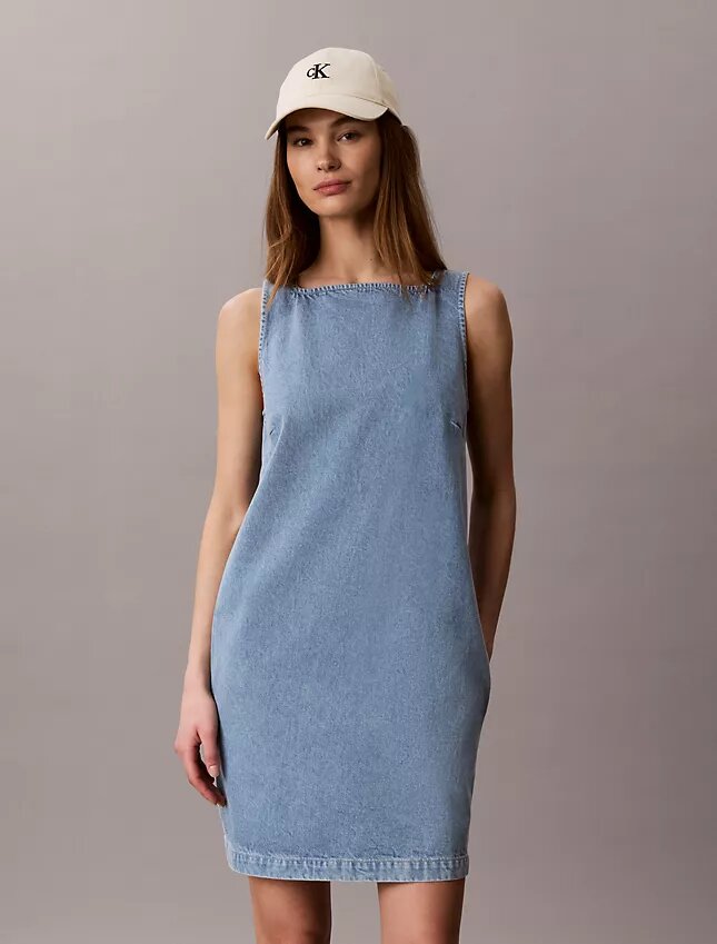V-Neck Denim Shift Dress V-Neck Denim Shift Dress