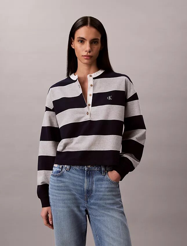 Varsity Stripe Henley Top Varsity Stripe Henley Top