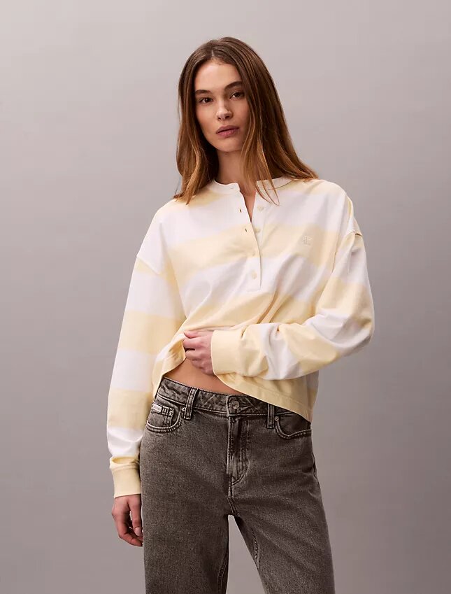 Varsity Stripe Henley Top Varsity Stripe Henley Top