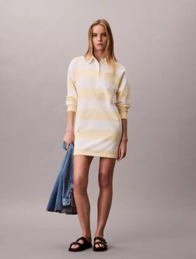 Varsity Stripe Mini Polo Dress
