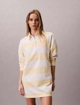 Varsity Stripe Mini Polo Dress