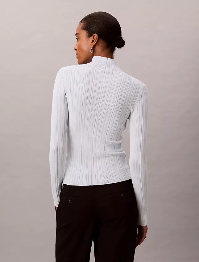 Viscose Blend Rib Mock Neck Sweater Viscose Blend Rib Mock Neck Sweater
