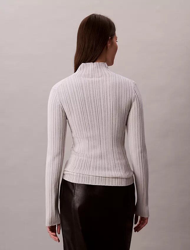 Viscose Blend Rib Mock Neck Sweater Viscose Blend Rib Mock Neck Sweater