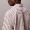 Viscose Nylon Blend Stripe Relaxed Button-Down Shirt Viscose Nylon Blend Stripe Relaxed Button-Down Shirt