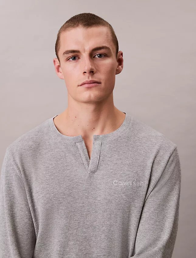 Waffle Knit Henley Sleep Tee Waffle Knit Henley Sleep Tee