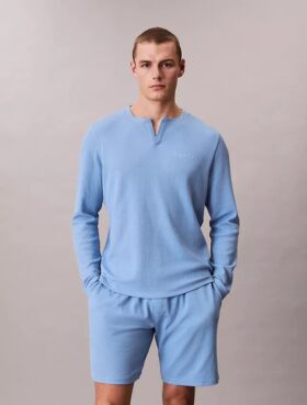 Waffle Knit Henley Sleep Tee