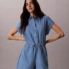 Washed Chambray Romper Washed Chambray Romper