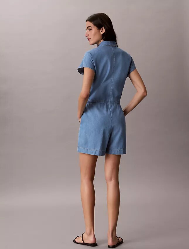 Washed Chambray Romper Washed Chambray Romper