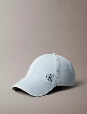 Washed Denim Embroidered Logo Baseball Cap