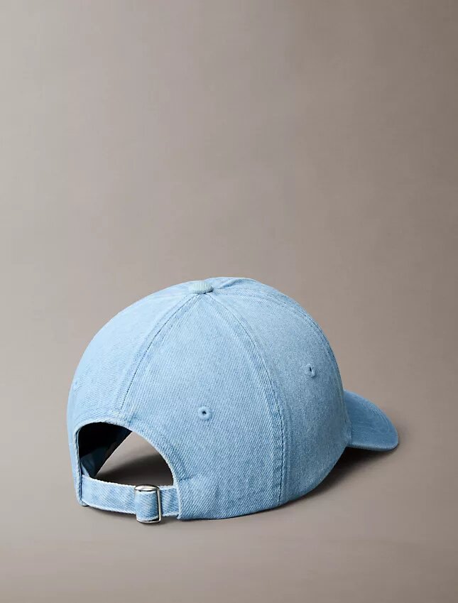 Washed Denim Embroidered Logo Baseball Cap Washed Denim Embroidered Logo Baseball Cap