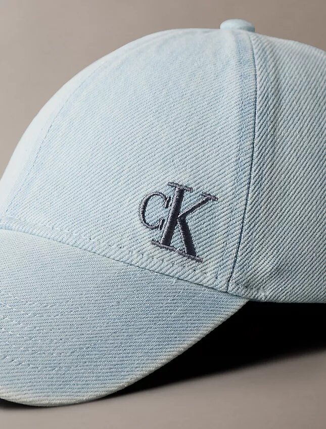 Washed Denim Embroidered Logo Baseball Cap Washed Denim Embroidered Logo Baseball Cap
