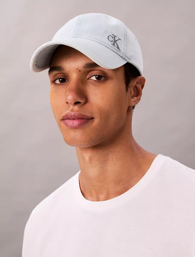 Washed Denim Embroidered Logo Baseball Cap Washed Denim Embroidered Logo Baseball Cap