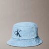 Washed Denim Embroidered Logo Bucket Hat Washed Denim Embroidered Logo Bucket Hat