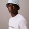 Washed Denim Embroidered Logo Bucket Hat