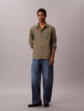 Washed Poplin Relaxed Button-Down Shirt