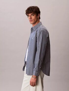 Washed Poplin Stripe Button-Down Shirt