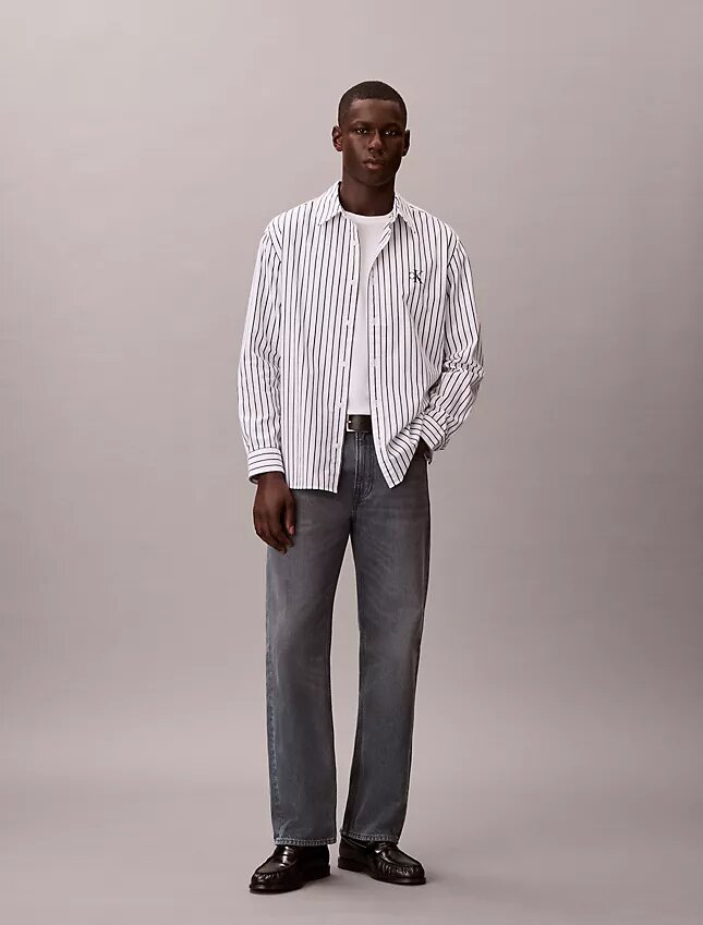 Washed Poplin Stripe Button-Down Shirt Washed Poplin Stripe Button-Down Shirt