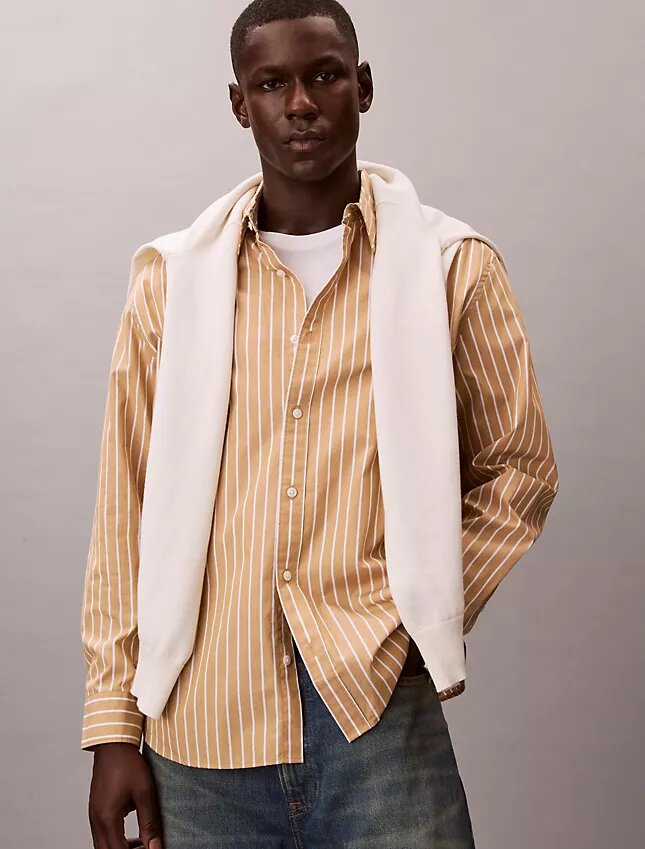 Washed Poplin Stripe Button-Down Shirt Washed Poplin Stripe Button-Down Shirt